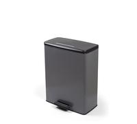 Curver - Poubelle à pédale 65 l, couleur grise, couvercle et anneau pour sac