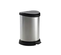 Curver Poubelle à pédale DECO BIN 15 L 30,3 x 26,8 x 44,8 cm argenté/noir