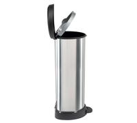CURVER Poubelle à pédale D-SHAPED 40L Noir / Argent