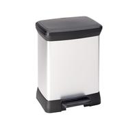 Curver Poubelle à pédale 203278 – Aspect métal en polypropylène 30 L