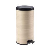 Curver | Poubelle à pédale Slim Ronde 30L - Texture Bois