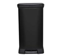 Curver Poubelle de cuisine à pédale Touch Deco effet métal 70% recyclé Noir 50 l