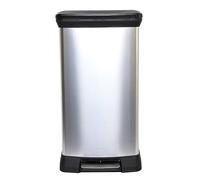 CURVER Poubelle de cuisine effet métal 70% recyclé Touch Deco 50 litres - Argent