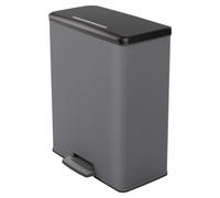 Curver Poubelle Duo à Pédale 26L+26L Gris Froid Conteneur à Déchets Cuisine