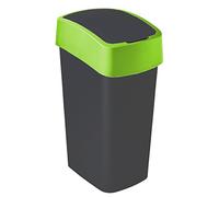 CURVER Poubelle Flip Bin 50 l en Plastique Noir/Vert 35 x 25 x 10 cm