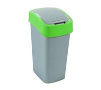 CURVER Poubelle FLIP BIN 50 l'Argent/vert