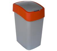 CURVER | Poubelle Flip Bin 50L 29,4x37,6x65,3 cm Argent/Rouge