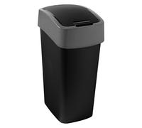 Curver | Poubelle Flip Bin 50L 29,4x37,6x65,3 cm Noir/Argent