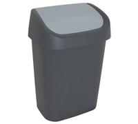 CURVER | Poubelle Mistral 10L couvercle swing, Anthracite/Gris, 25x17,9x35,7 cm