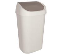 CURVER | Poubelle Mistral 50L couvercle swing, Ivoire/Marron, , 38,8x30,3x69 cm