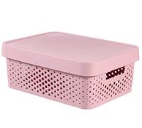 CURVER INFINITY 11L Bac de rangement avec couvercle 36 x 14 x 27 cm rose 04753-X51