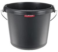 Curver Seau 5L Anse métal pour Le Ménage - Bac de Lavage Pratique et Empilable - pour Laver Le Linge, la Vaisselle, Le Sol - 24 x 24 x 19,5 cm - Gris Anthracite