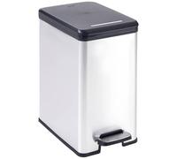 Curver Poubelle Slim Bin 25 L – Design compact 41 x 27 x 55 cm – Gris métallisé