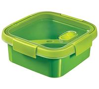 Curver | Smart to Go Nomade carré 0.9L avec Couverts, Vert, Smart, 17 x 17 x 7 cm