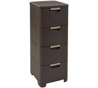 CURVER STYLE 4x14L Tour a tiroirs rotin 33 x 38 x 79 cm marron 06605-210
