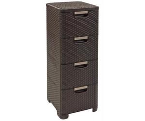 CURVER STYLE 4x14L Tour a tiroirs rotin 33 x 38 x 79 cm marron 06605-210