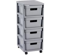Curver Infinity Chariot de Rangement 4 x 10 L avec 4 tiroirs