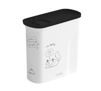 CURVER-Verseuse à croquettes en plastique blanc à motif chat noir Pet Dinner cat 1 kg - 2 L