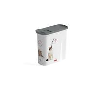 CURVER Verseuse à Croquettes Pour Chat - 2L/1Kg - Rangement Hermétique Anti-Odeurs pour Nourriture pour Chats et petits animaux- 20,6x8,7x19,3 cm - Blanc