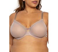 Curvy Couture Soutien-Gorge à Armatures Non doublé en Maille Transparente Couverture Totale, écorce, 105G Femme