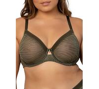Curvy Couture - Soutien-Gorge en Maille Transparente pour Femme, Couverture complète, sans Doublure, avec Armatures, Grande Taille, 105G