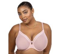 Curvy Couture - Soutien-Gorge en Maille Transparente pour Femme, Couverture complète, sans Doublure, avec Armatures, Soutien Sexy, Grande Taille, 115F