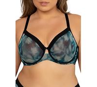Curvy Couture - Soutien-Gorge en Maille Transparente pour Femme, Couverture complète, sans Doublure, avec Armatures, Soutien Sexy, Grande Taille, 115F