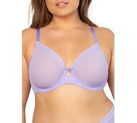 Curvy Couture Soutien-Gorge Transparent en Maille Transparente à Armatures Non doublées, Soutien Sexy, Grande Taille, Soutien-Gorge Transparent, Brume de Lavande, 44F