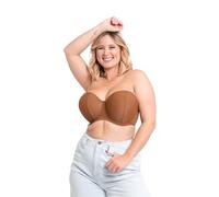 Curvy Kate Luxe Strapless Bra Soutien-Gorge sans Bretelles, Opaque, Marron (Caramel Caramel), 90F Femme