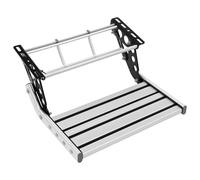 CUSANSK Marchepied pliable pour camping-car, marche pliante en aluminium avec alliage, marche unique LED, capacité de charge 150 kg, pédale antidérapante 12V, montage avec trous pré-percés, marche