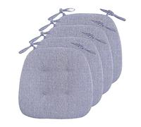 Cuscini Sedie Cucina Antiscivolo, Lot de 4 Trapèze 109,2 x 104,1 cm Lino Blu, Comfort e Stile per Sedie da Pranzo, Ideale per Casa e Ristoranti, Resistente e Facile da Pulire