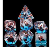 cusdie cusdie Lot de 7 dés DND polyédriques remplis d'animaux, pour jeu de rôle Donjons et Dragons, dés D&D MTG Pathfinder (pygargue chauve)