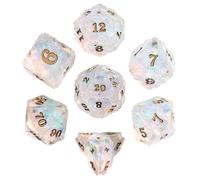 Cusdie D&D - Lot de 7 dés DND à bord tranchant - D20 D12 D10 D8 D6 D4 - Jeu de dés polyédriques fabriqués à la main pour RPG et autres jeux de table (transparent)