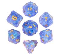 Cusdie D&D - Lot de 7 dés DND trèfle à bord tranchant - D20 D12 D10 D8 D6 D4 - Jeu de dés polyédriques fabriqués à la main pour RPG et autres jeux de table (violet)
