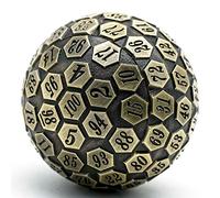 Cusdie D100 DND - Dés en métal géants à 100 faces, simple D100 avec coffret cadeau pour RPG (bronze ancien)