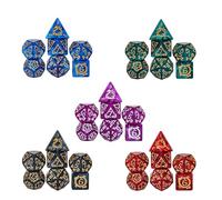 cusdie DND Lot de 5 jeux de dés polyédriques D&D à motif dragon pour Donjons et Dragons, RPG, jeux de table