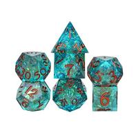 Cusdie Lot de 7 dés DND à bords tranchants dans une boîte élégante - Dés polyédriques pour jeux de rôle Donjons et Dragons