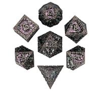 Cusdie Lot de 7 dés DND en métal - Jeu de dés polyédriques D&D en écailles de dragon pour jeu de rôle Donjons et Dragons