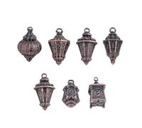 Cusdie Lot de 7 dés DND lanterne avec sac à dés en forme de tête de mort, parfait pour les RPG de table, les jeux de société, les cadeaux et les collections (cuivre)