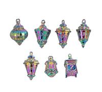 Cusdie Lot de 7 dés DND lanterne avec sac à dés en forme de tête de mort, parfait pour les RPG de table, les jeux de société, les cadeaux et les collections (coloré)