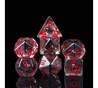 Cusdie Lot de 7 dés DND polyédriques remplis d'animaux pour Halloween pour Jeu de rôle Donjons et Dragons D&D - Chauve-Souris