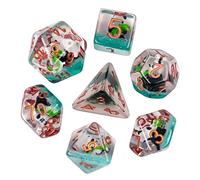 Cusdie Lot de 7 dés DND polyédriques remplis d'animaux pour Jeu de rôle Donjons et Dragons D&D et MTG Pathfinder - Panda avec du Bambou