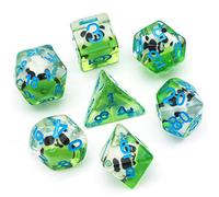 Cusdie Lot de 7 dés DND polyédriques remplis d'animaux pour Jeu de rôle Donjons et Dragons D&D et MTG Pathfinder - Panda