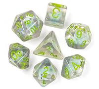 Cusdie Lot de 7 dés DND polyédriques remplis d'animaux pour Jeu de rôle Donjons et Dragons D&D et MTG Pathfinder - Dinosaure