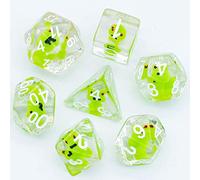 Cusdie Lot de 7 dés DND polyédriques remplis d'animaux pour jeu de rôle Donjons et Dragons D&D et MTG Pathfinder - Grenouille