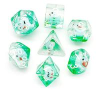 Cusdie Lot de 7 dés DND polyédriques remplis d'animaux pour Jeu de rôle Donjons et Dragons D&D et MTG Pathfinder - Canard Bleu