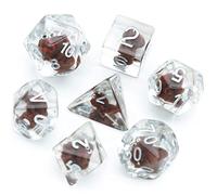 Cusdie Lot de 7 dés DND polyédriques remplis d'animaux pour jeu de rôle Donjons et Dragons D&D et MTG Pathfinder - Chien en peluche