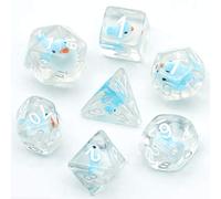 cusdie Lot de 7 dés DND polyédriques remplis d'animaux pour jeu de rôle Donjons et Dragons D&D (oiseau)