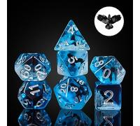 Cusdie Lot de 7 dés DND polyédriques remplis d'animaux pour Jeu de rôle Donjons et Dragons D&D, Pathfinder (Aigle)