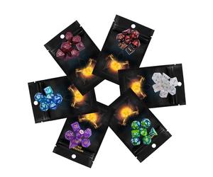 Cusdie Lot de 7 dés mystérieux avec sac aveugle - Dés RPG DND à collectionner pour jeux de table Donjons et Dragons